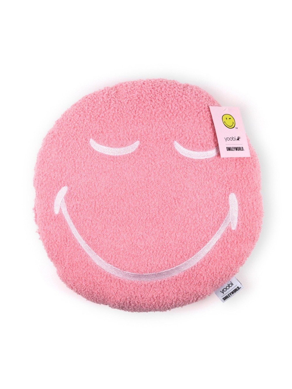 Pink Smiley Throw Pillow